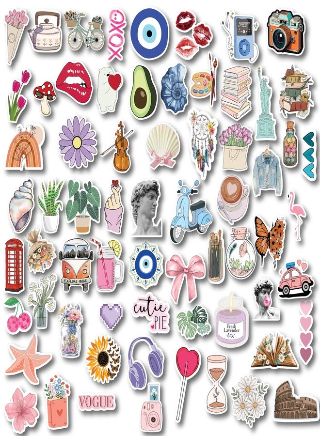 D2C Vintage Aesthetic Scrapbook Stickers, 68-Piece Glitter Finish, Waterproof Vinyl Pack for Journals, Laptops, Water Bottles, DIY Decor - Image 1