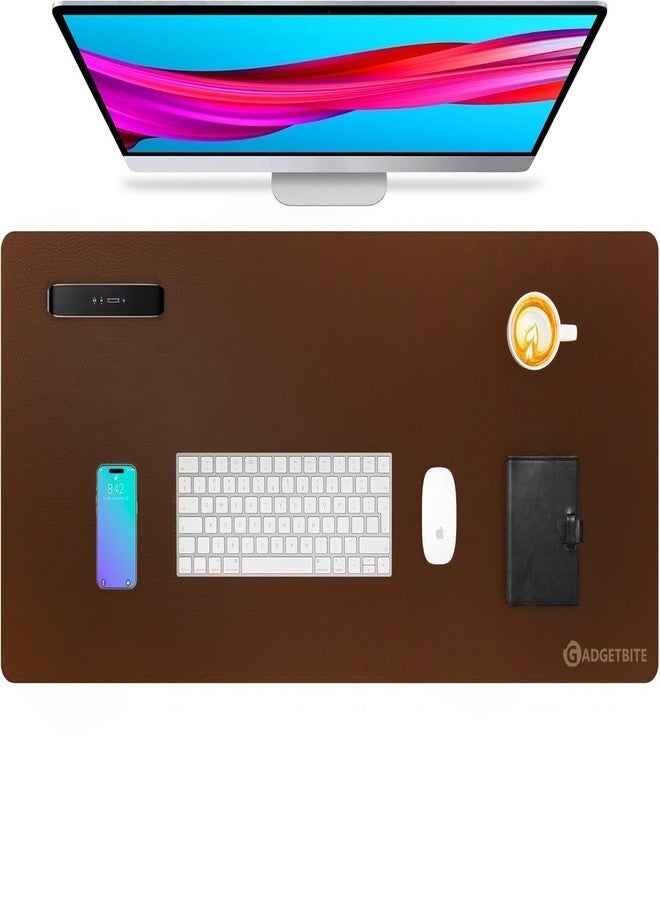 GadgetBite لوحة ماوس GadgetBite كبيرة الحجم مصنوعة من الجلد النباتي الفاخر، سطحها ناعم ومريح للكتابة واللعب، مثالية للاستخدام المنزلي والمكتبي (75 سم × 40 سم × 0.1 سم) - بني - Image 1