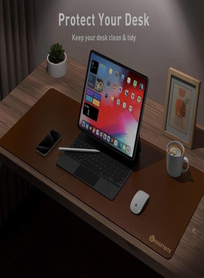 GadgetBite لوحة ماوس GadgetBite كبيرة الحجم مصنوعة من الجلد النباتي الفاخر، سطحها ناعم ومريح للكتابة واللعب، مثالية للاستخدام المنزلي والمكتبي (75 سم × 40 سم × 0.1 سم) - بني - Image 5