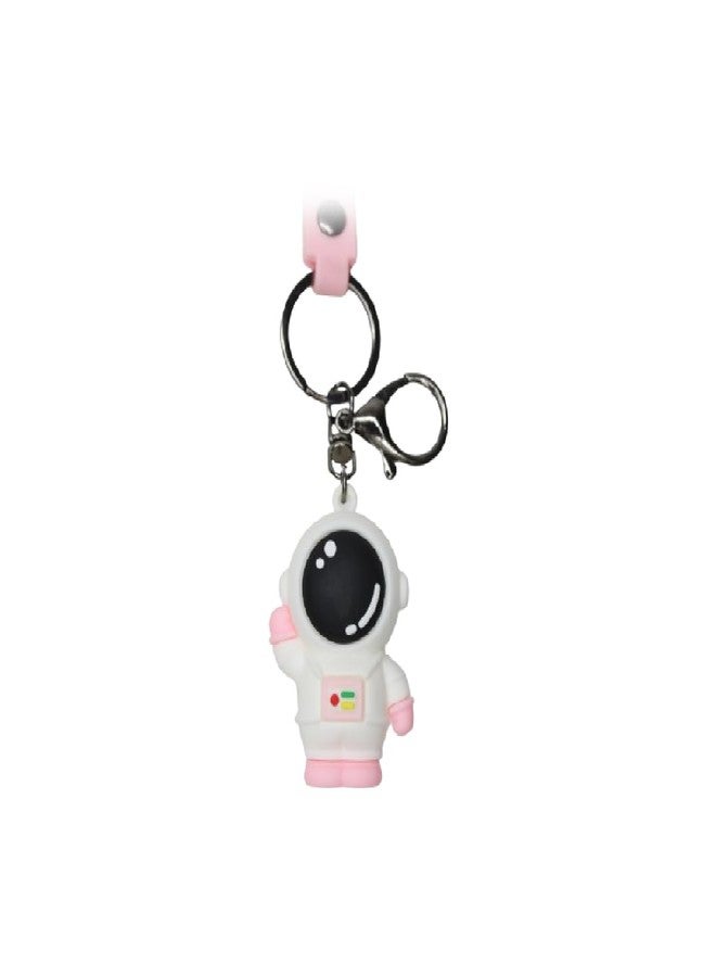 Wonderland Waving Astronaut [Pink] Kechains, Cartoon Style Keychain & Bag Charms Fun & Functional Accessories for Bags and Keys DIY - Image 4