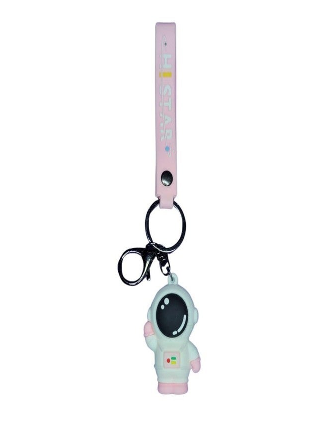 Wonderland Waving Astronaut [Pink] Kechains, Cartoon Style Keychain & Bag Charms Fun & Functional Accessories for Bags and Keys DIY - Image 2
