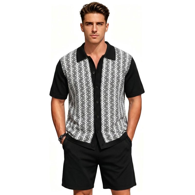 Men's Short Sleeve Polo Shirt and Shorts 2-Piece Set - Image 5