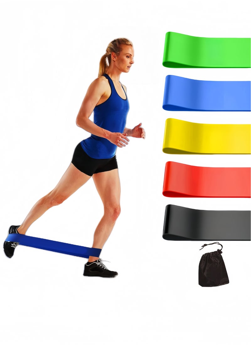 Generic 5 Different Resistance Levels Resistance Bands, Portable Exercise, Natural Latex Material, Heavy Duty, For Strength Training and Fitness Workouts, Pilates, Yoga Sports  - Image 1