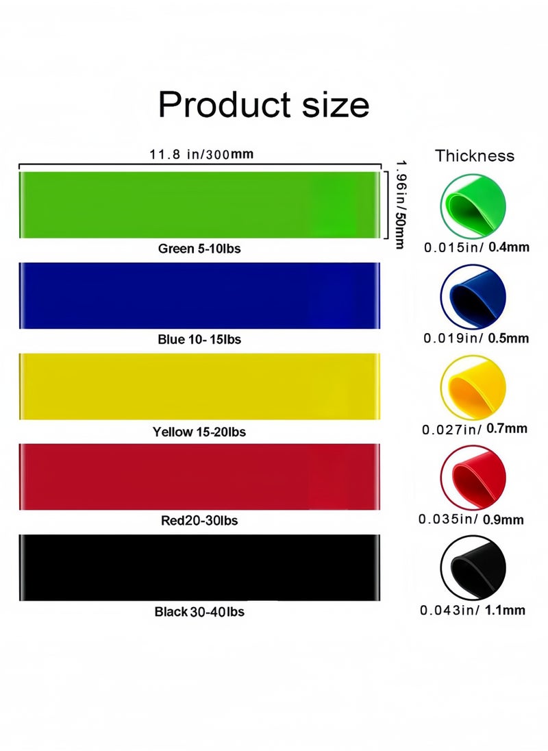 Generic 5 Different Resistance Levels Resistance Bands, Portable Exercise, Natural Latex Material, Heavy Duty, For Strength Training and Fitness Workouts, Pilates, Yoga Sports  - Image 4