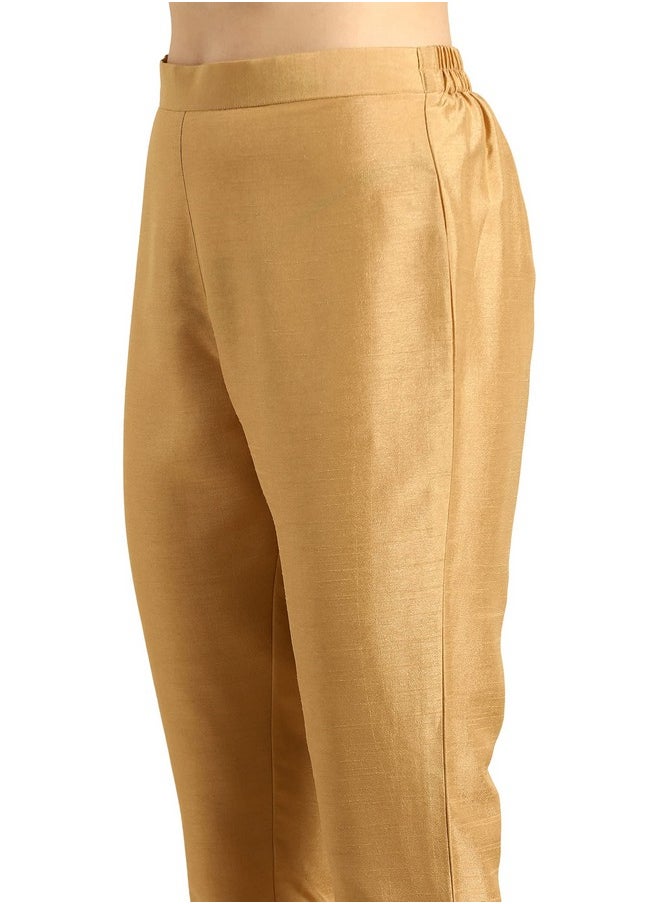 Janasya - Janasya Women's Green Poly Silk Solid Kurta with Pant - Image 1