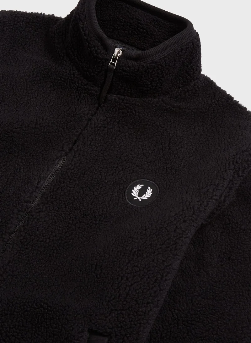 FRED PERRY Borg Fleece Zip Through Sweatshirt