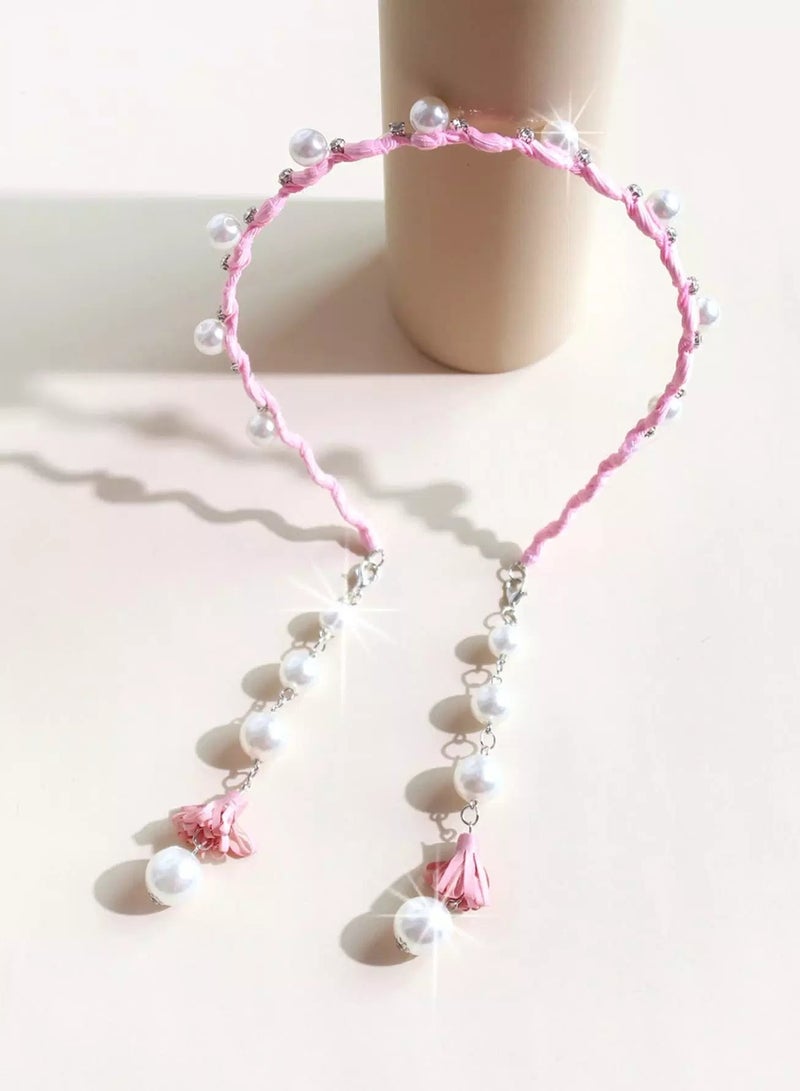 Toddler Girls Faux Pearl Decor Hair Hoop  - Image 2
