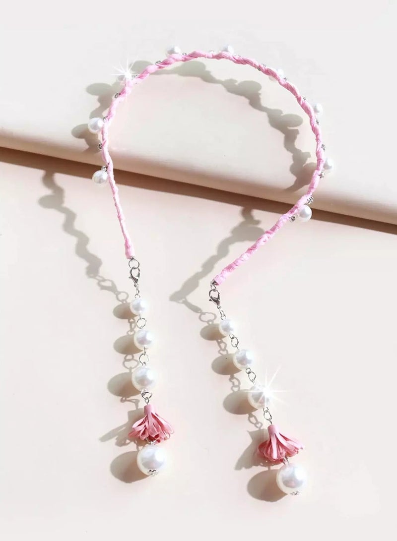 Toddler Girls Faux Pearl Decor Hair Hoop  - Image 1