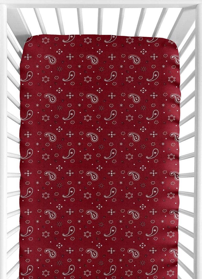 Sweet Jojo Designs Sweet Jojo Designs Fitted Crib Sheet for Wild West Cowboy BabyToddler Bedding Bandana Print 