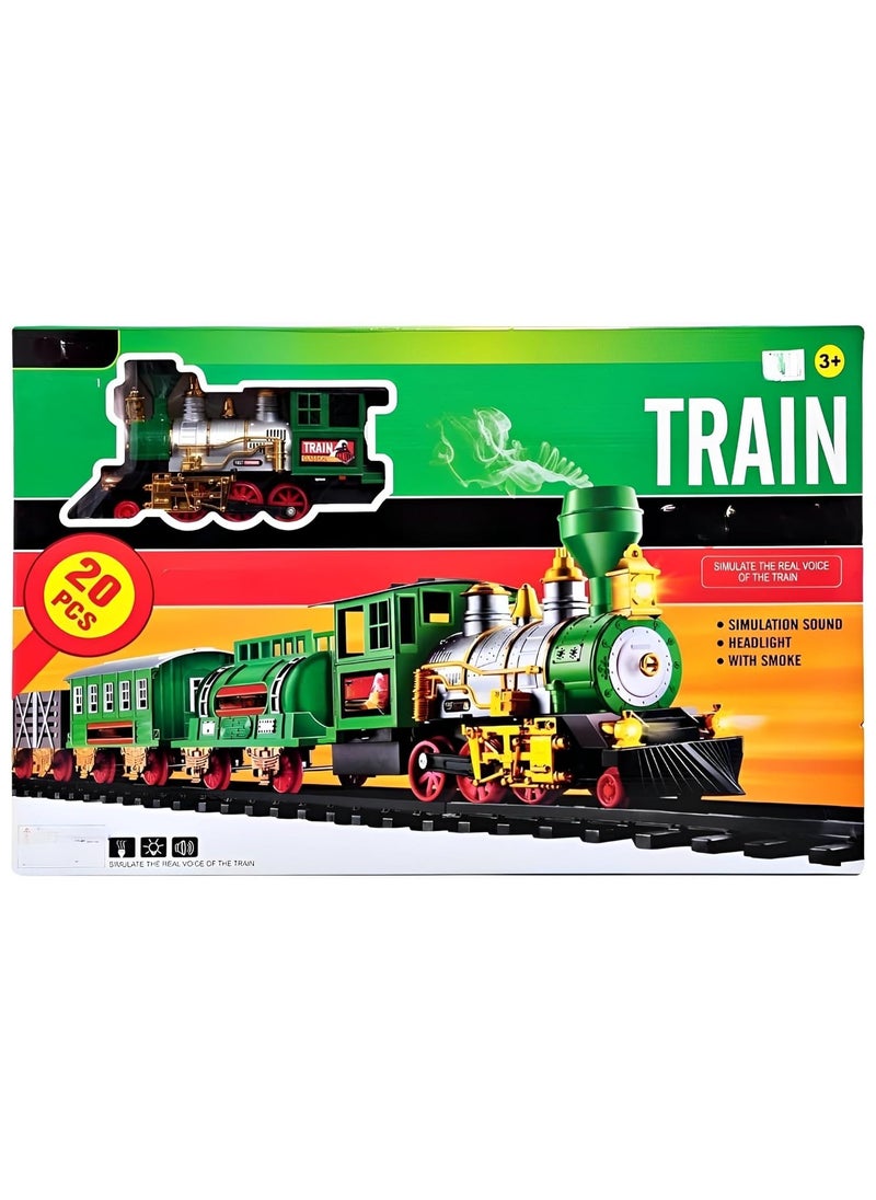 20-Piece Battery Operated Lighted and Animated Classic Train Set with Sound toy for kid Big Size  - Image 2