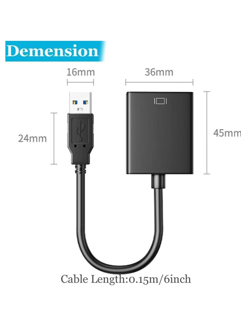 USB to HDMI Adapter,Warmstor USB 3.0 to HDMI Adapter Cable Support 1080P for PC Laptop Desktop - Image 4
