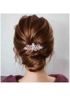 Yheakne Rhinestone Bridal Hair Clip Pin Gold Crystal Wedding Headpieces Shining Headwear Crystal Hair Clips Bridal Hair Accessories For Women And Girls (Champagne)  - Image 1