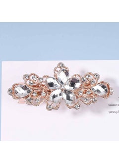 Yheakne Rhinestone Bridal Hair Clip Pin Gold Crystal Wedding Headpieces Shining Headwear Crystal Hair Clips Bridal Hair Accessories For Women And Girls (Champagne)  - Image 2