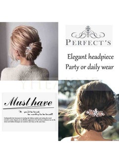 Yheakne Rhinestone Bridal Hair Clip Pin Gold Crystal Wedding Headpieces Shining Headwear Crystal Hair Clips Bridal Hair Accessories For Women And Girls (Champagne)  - Image 5