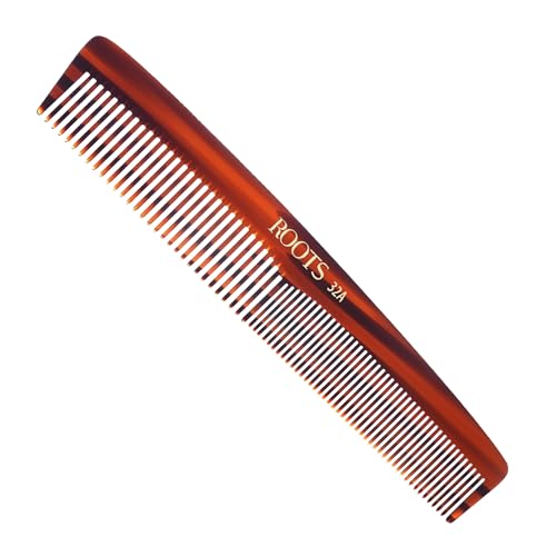 ROOTS Classic Comb | Dual Teeth For Styling & Detangling | Smooth & Round Teeth prevent Hair damage | For Women with Straight, Long, Wavy Hair | Wet & Dry use | Length - 7.95 Inch | Model No - 32A - Image 1
