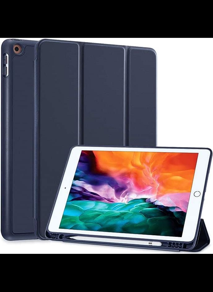 Case for iPad 6th/5th Generation 9.7-Inch, 2018/2017 Model Rebound Slim Smart Case with Built-in Pencil Holder, Strong Magnetic Trifold Stand and Auto Sleep/Wake Fit iPad 9.7 Inch (Navy)