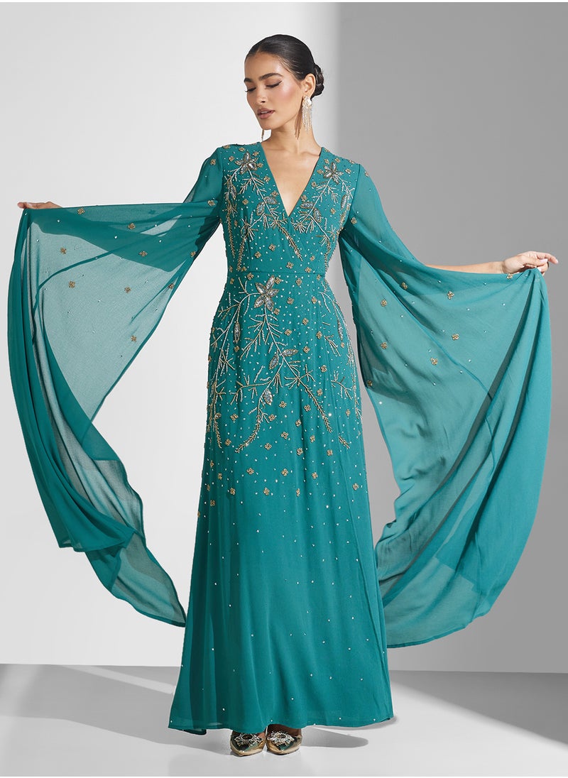 Frock and Frill - V-Neck Sequin Detail Dress - Image 1