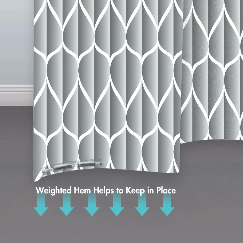 Gelbchu Light Grey 72 x 72 Inch Shower Curtain  Waterproof Design and Polyester  Quick-Drying  Heavy Duty Shower Curtains Set for Bathroom  Machine Washable with 12 Plastic Hooks - Image 4