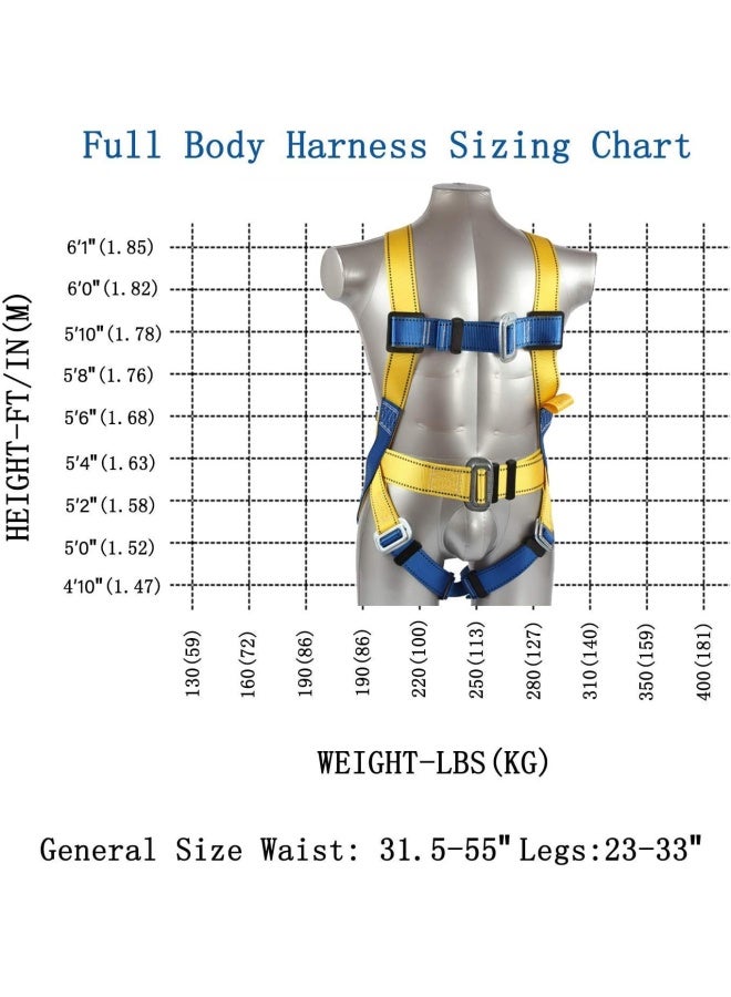 Ymachray Fall Protection Safety Harness OSHA/ANSI Compliant,internal Shock Absorbing landyard&Hook - Image 3