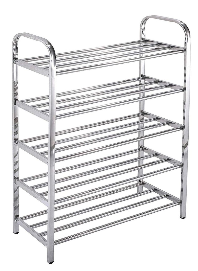 Generic Shoe Rack 5-Shelf Shoe Rack Stainless SteelShoe Storage Organiser Space-Saving and Versatile Rack for Living Room Bedroom Storage  - Image 1