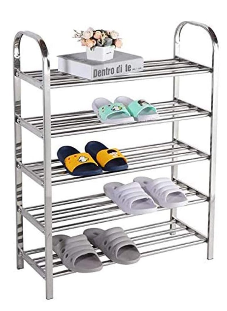 Generic Shoe Rack 5-Shelf Shoe Rack Stainless SteelShoe Storage Organiser Space-Saving and Versatile Rack for Living Room Bedroom Storage  - Image 2