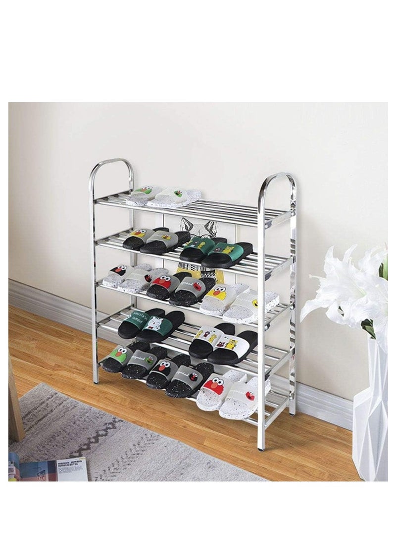 Generic Shoe Rack 5-Shelf Shoe Rack Stainless SteelShoe Storage Organiser Space-Saving and Versatile Rack for Living Room Bedroom Storage  - Image 3