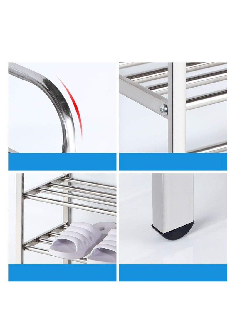 Generic Shoe Rack 5-Shelf Shoe Rack Stainless SteelShoe Storage Organiser Space-Saving and Versatile Rack for Living Room Bedroom Storage  - Image 4