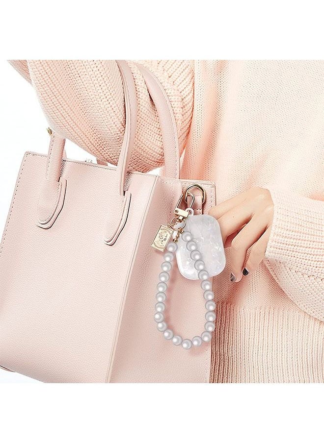 Ant - Protective Case with Pearl Wrist Chain Keychain for AirPod Pro, Sparkle Marble Protective Cover, Full Protective Silicone Skin Cover, for Women and Girls - Image 1