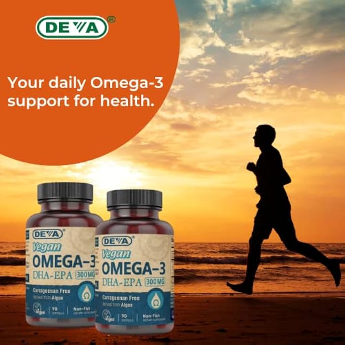 DEVA Vegan Omega-3 DHA Supplement, Once-Per-Day Softgel 200 MG, Carrageenan Free, Gelatin Free, Non-Fish, Algae Oil, Omega-3 Fatty Acids - 90 Softgels - Image 5