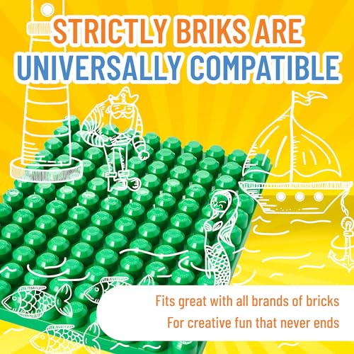 Strictly Briks Stackable Block Baseplate - Compatible with Lego & All Major Brands - Green, 1 Pc, 12.5 x 15 in - Stackable Baseplates for Beginner - Image 4