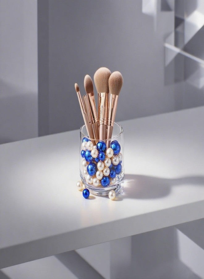 UDU 200 Pcs Vase Filler Pearl Beads No Hole Faux Polish Pearls for Centerpieces Vases Beads for vases Home Birthday Wedding Party Table Decor (White and Blue) - Image 5