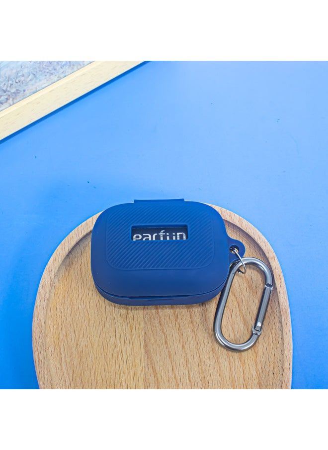 Fun EarFun Air Pro4 Bluetooth Headset Silicone Protective Case For Drop-resistant Storage Simple Solid Color Case-Color:Black-Model:G104