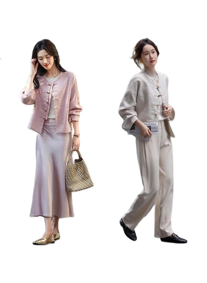 dme Demana [Bishirenjianhuo] Spring And Autumn Chinese-Style New Chic Cool Mandarin Collar Button-Up Loose Comfortable Concealing Women'S Jacket - Image 3