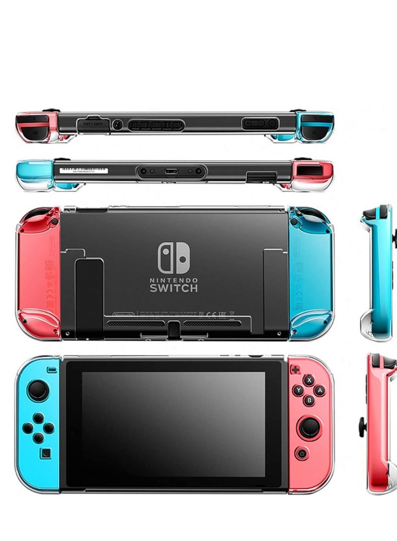 Switch Case Compatible with Fit for Nintendo Switch 9 in 1 Accessories kit with Carrying Case, Dockable Protective Case HD Screen Protector and 6pcs Thumb Grips Caps - Image 5