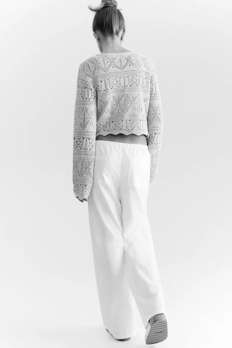 H&M Pointelle-knit cropped top