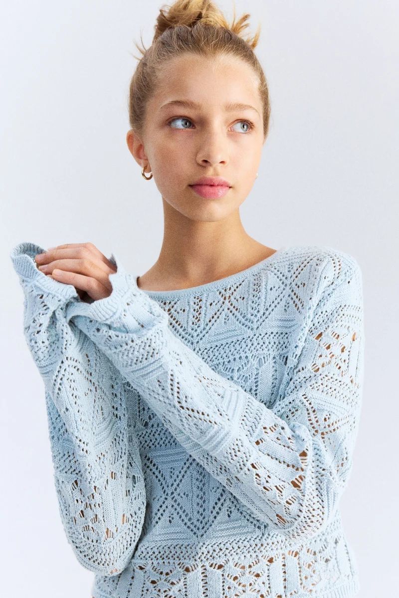 H&M Pointelle-knit cropped top