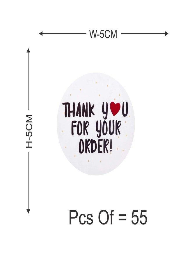 Decor kafe Thank You for Your Order White Colour Sticker.(Pcs of 55), - Image 2