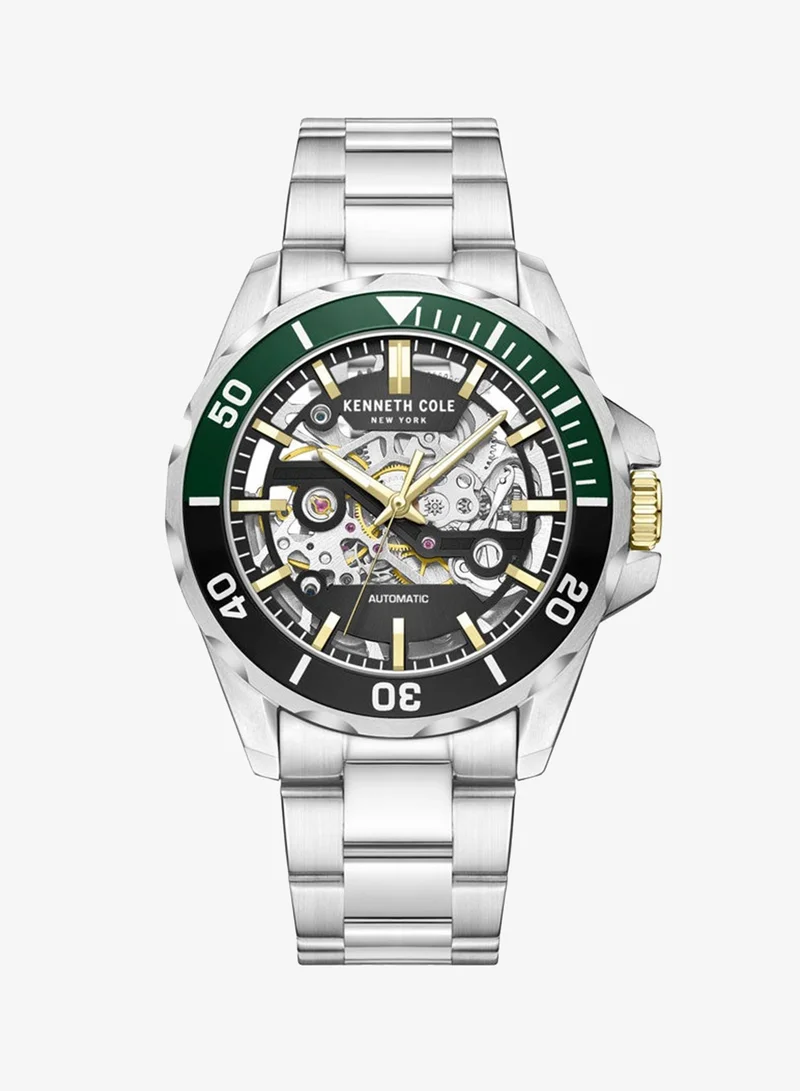 Kenneth Cole New York Kenneth Cole New York 43mm Automatic Men's Watch with Black Dial & Stainless Steel Bracelet
