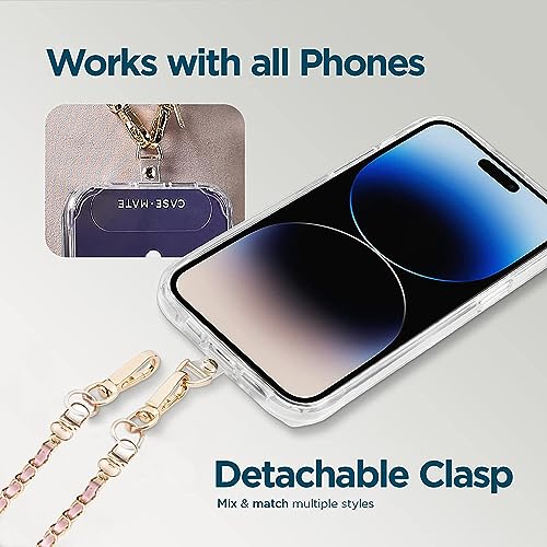 Pivdo Cell Phone Lanyard Around Neck Crossbody Hanging Chain Mobile Holder to Carry iPhone & Smartphone with Detachable Crossbody Shoulder Sling Strap for Girls Braided Gold Chain (Black) - Image 4