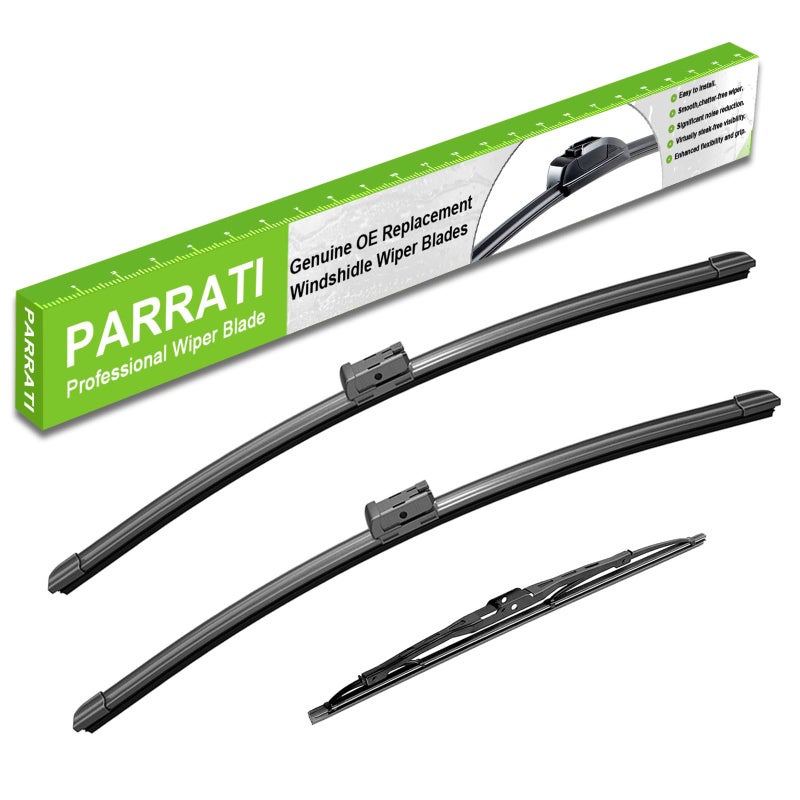PARRATI Windshield Wipers for Cadillac SRX 201020162617 Front and 12 RearOEM Replacement Wiper BladesQuiet StreakFreeSet of 3