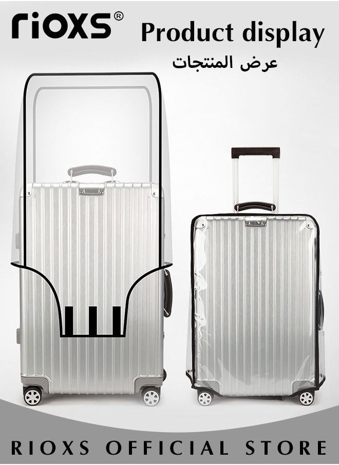 RIOXS Clear Luggage Cover,Premium PVC Luggage Protector,28 Inch Transparent Travel Luggage Protector For Wheeled Suitcase,Waterproof Dustproof & Anti-Scratch Suitcase Covers-Thickness 0.2mm,28 Inch  - Image 4