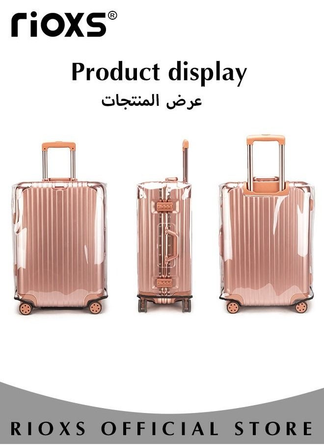 RIOXS Clear Luggage Cover,Premium PVC Luggage Protector,28 Inch Transparent Travel Luggage Protector For Wheeled Suitcase,Waterproof Dustproof & Anti-Scratch Suitcase Covers-Thickness 0.2mm,28 Inch  - Image 2