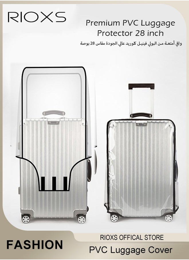RIOXS Clear Luggage Cover,Premium PVC Luggage Protector,28 Inch Transparent Travel Luggage Protector For Wheeled Suitcase,Waterproof Dustproof & Anti-Scratch Suitcase Covers-Thickness 0.2mm,28 Inch  - Image 1