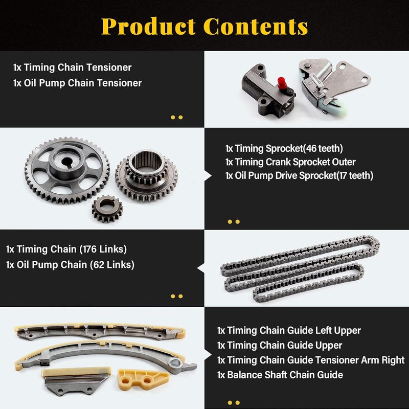 OCPTY Timing Chain Kit for Acura ILX, TSX, Honda Accord, and Crosstour 2.4L (2013-2015) - Image 2