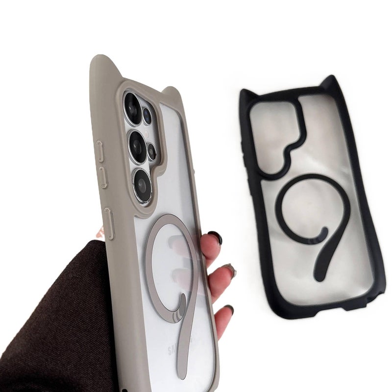 غطاء MagSafe بAcrylic لـ Samsung S26 Ultra / Samsung S26 مع مغناطيس قوي وحماية من السقوط مع مقاوم للصدمات مع مقاوم للخدش باللون أزرق مغناطيسي من الأكريليك - Image 4