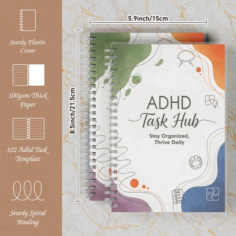 snootion ADHD Planner for Focus & Productivity: Task Management Hub with Color-Coded Sections for Calls, Emails, To-Dos, Appointments & More. Reduce Overwhelm. A5, Durable Cover, 100gsm Paper, Spiral Bound - Image 2