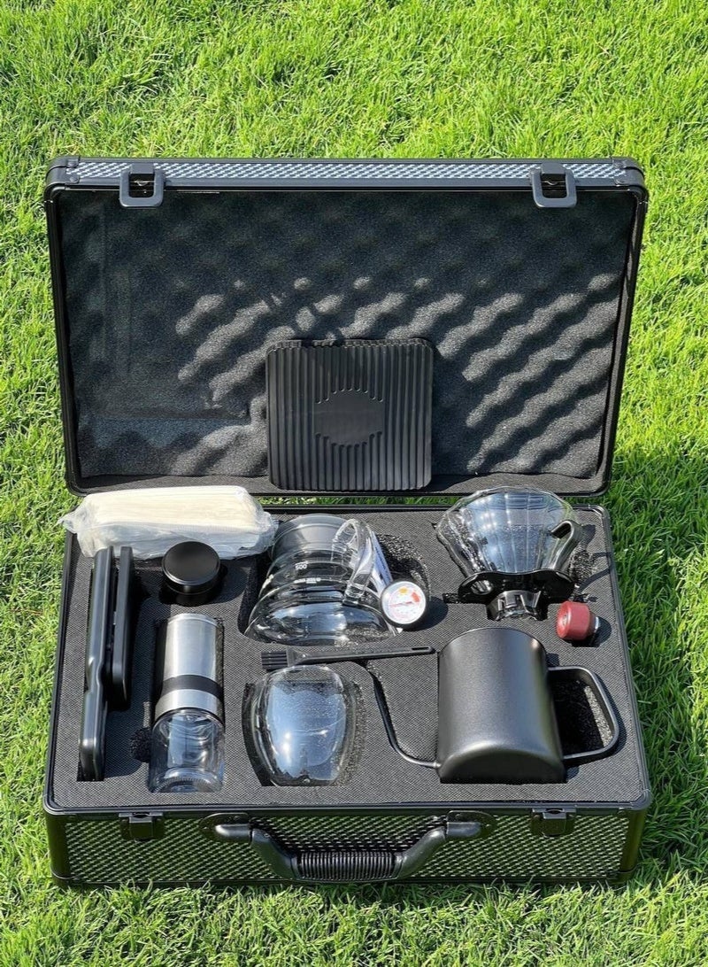 ELTRAZONE V60 Upgraded Pour Over Coffee Kit | Complete Barista Set with 360ml Glass Server, 600ml Kettle, Manual Grinder, Scale with Timer, Filters, Travel Bag & Brewing Accessories - Image 3