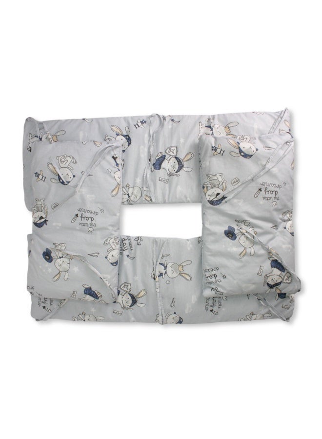 اوركيدز طقم واقيات سرير الأطفال - رمادي بنقشة أرنب - Image 1