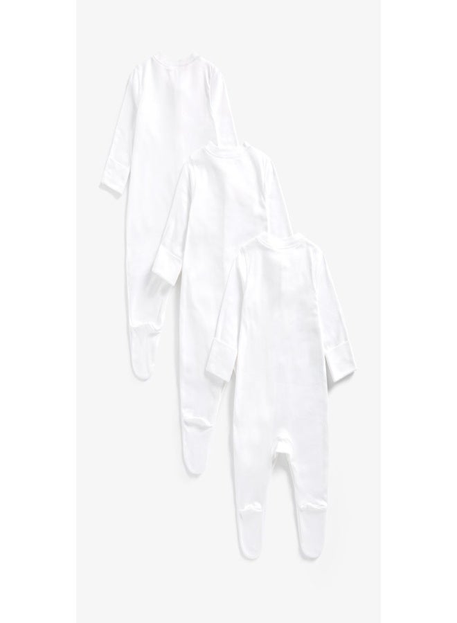 mothercare طقم ملابس نوم بيضاء مكونة من 3 قطع  - Image 2