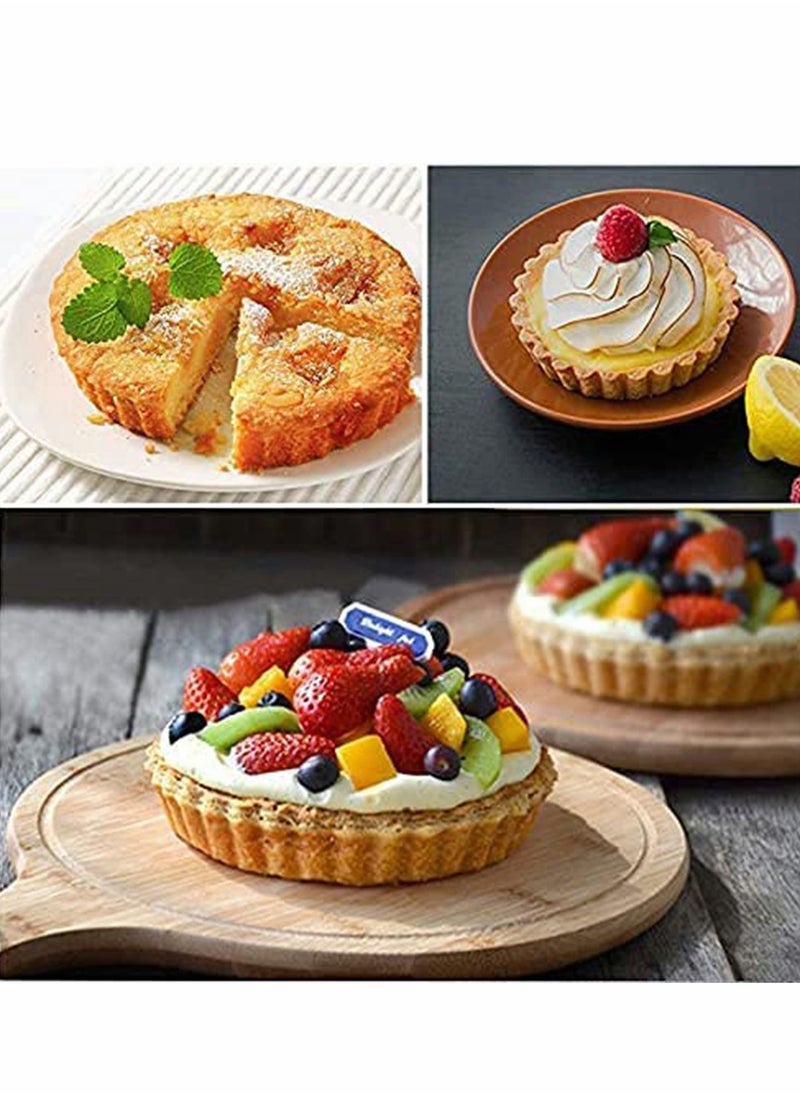 SYOSI - Mini Tart Pans with Removable Bottom Round Nonstick Quiche Pan Heavy Duty Fluted Side for Pies Mousse Cakes Dessert Baking 4 Inch 6pcs - Image 1